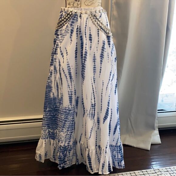 Boston Proper Embellished Tie dye skirt Size M C27 - Picture 1 of 12